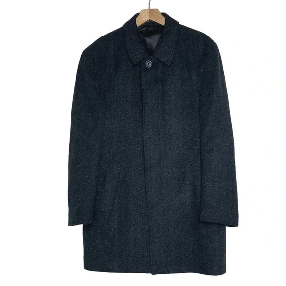 Chaps 38R men's gray herringbone‎ wool blend winter careerwear coat